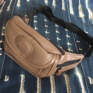 Vintage Vegan Leather Brown/Tan Fanny Pack
